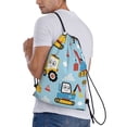 thumbnail image 4 of Yiaed Building Truck Print Drawstring Bags Drawstring Backpack Bulk String Back Pack Gym Sport Bag-Medium, 4 of 5