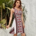thumbnail image 5 of Ukrainian Vyshyvanka Embroidery Women's Tank Dress V Neck Sleeveless Summer Sundress, 5 of 7