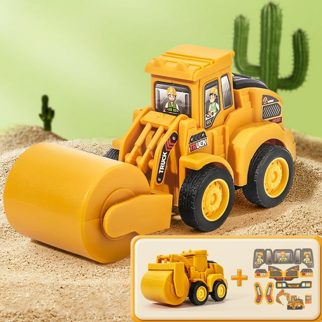 RKSTN P Véhicule de Chantier à Pression Élastique Jouet Véhicule de Chantier Simulation pour Enfants Modèle de Véhicule de Chantier Jouets pour Tout-Petits