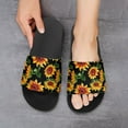 thumbnail image 6 of GZHJMY Stylish Slides for Women Men, Vintage Sunflower on Black Background Soft Flexible Slip-on Sandals Slippers, 6 of 7