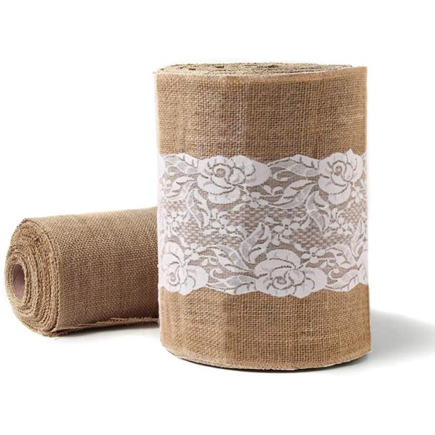 Burlap Lace Table Runner 12 Wide X 30 Yards Lace Vintage Rolls Runners For Wedding Decoration Rustic Kitchen Decor Farmhouse Christmas 12 Inch X 30 Yards Walmart Com Walmart Com