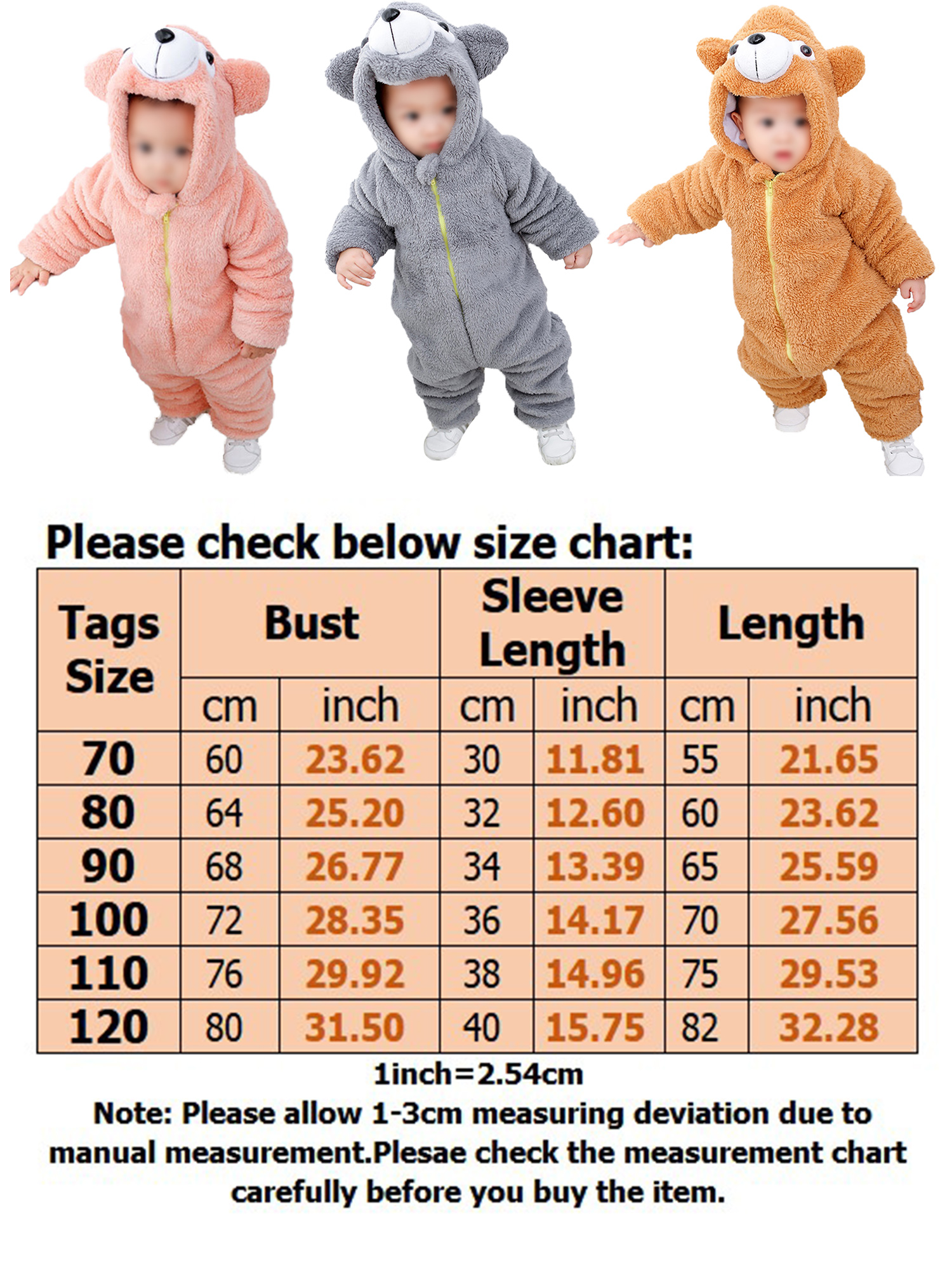 Sheets Pillowcases Sameno Newborn Baby Cartoon Bear Winter Snowsuit 0 1 T Faux Fur Jacket Romper Hoodie Snow Coat Infant Bodysuit Jumpsuit Home Kitchen