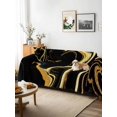 thumbnail image 2 of Black Gold Marble Sofa Cover Blanket Couch Covers for Armchair Cushion,Couch Sofa Silpcover with Tassel,Living Room Bedroom Throw Towel Blanket Covers for Pets Modern Geometric Textured S 71"x91", 2 of 9