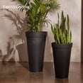 thumbnail image 4 of Tierra Verde 2 Pack Aria Round Planter Self Watering Pot, 15"Wx26"H, Black, 4 of 10