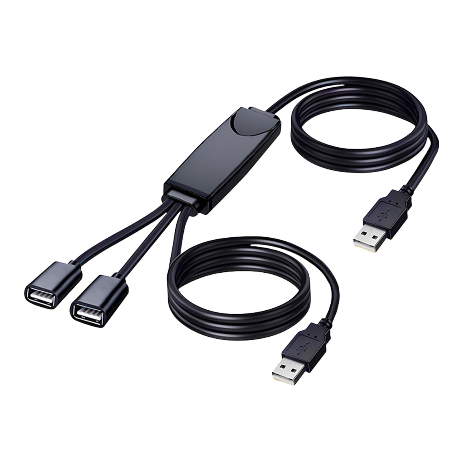 USB 2.0 Splitter Cable 1 Male to 2 Female Ports for Webcam & Mic Sync in Video Conferencing