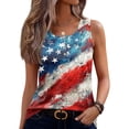 thumbnail image 2 of 250th Anniversary Tank Tops for Women 2026 - Patriotic Distressed USA Flag Button Neck Sleeveless Tees - 1776-2026 Star Spangled Graphic Tops Sky Blue M, 2 of 6
