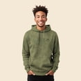 thumbnail image 4 of Dalix Smile Face Embroidered Fleece Hoodie Mineral Wash Long Sleeve Sweatshirt Mens in Olive S Small, 4 of 5