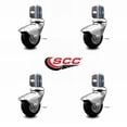 thumbnail image 2 of 2 Inch Bright Chrome Neoprene Rubber Casters–Corner Mount Brackets-Set of 4– SCC, 2 of 2