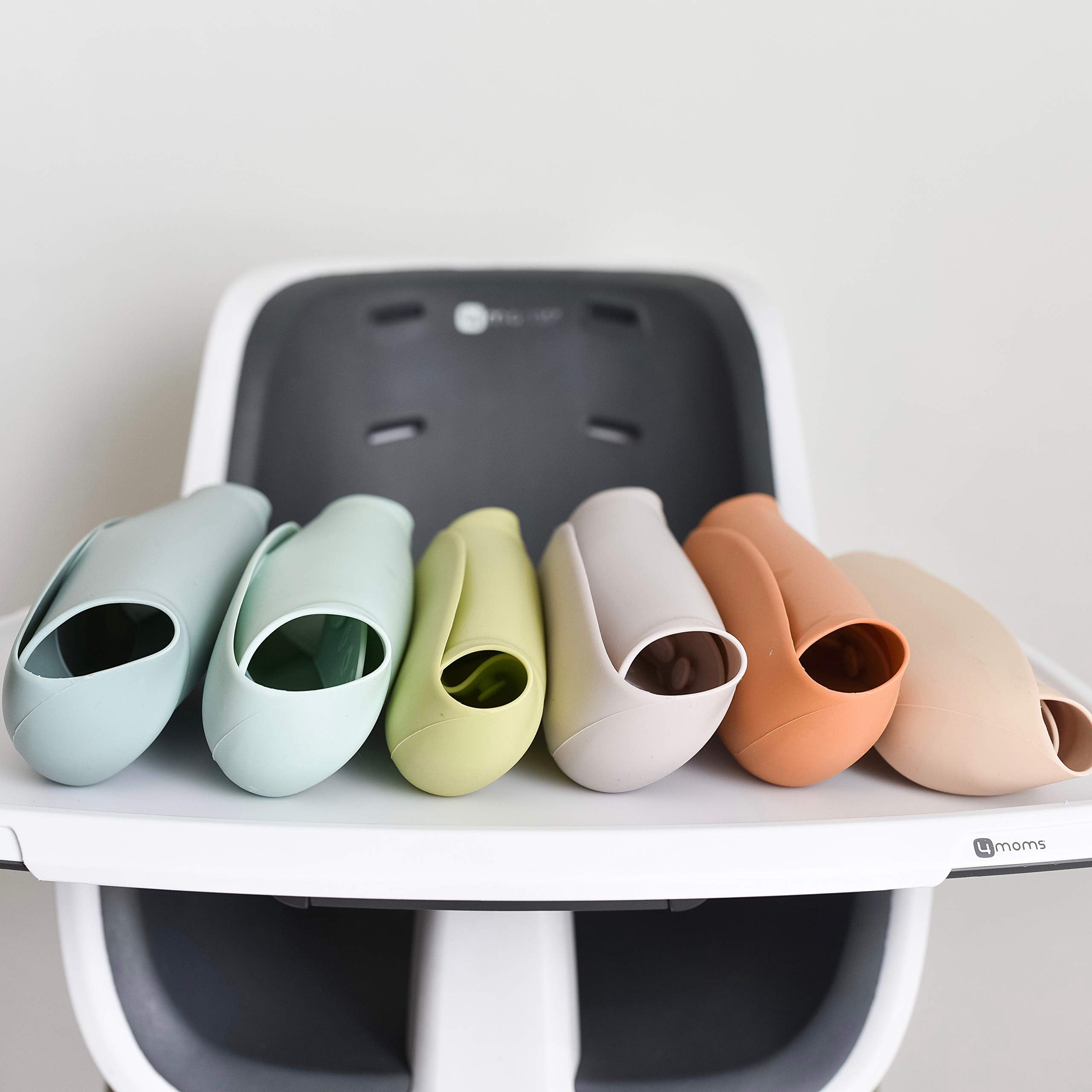 Simka Rose Silicone Baby Bibs - Waterproof Bib Set, Rust/Sand/Sage