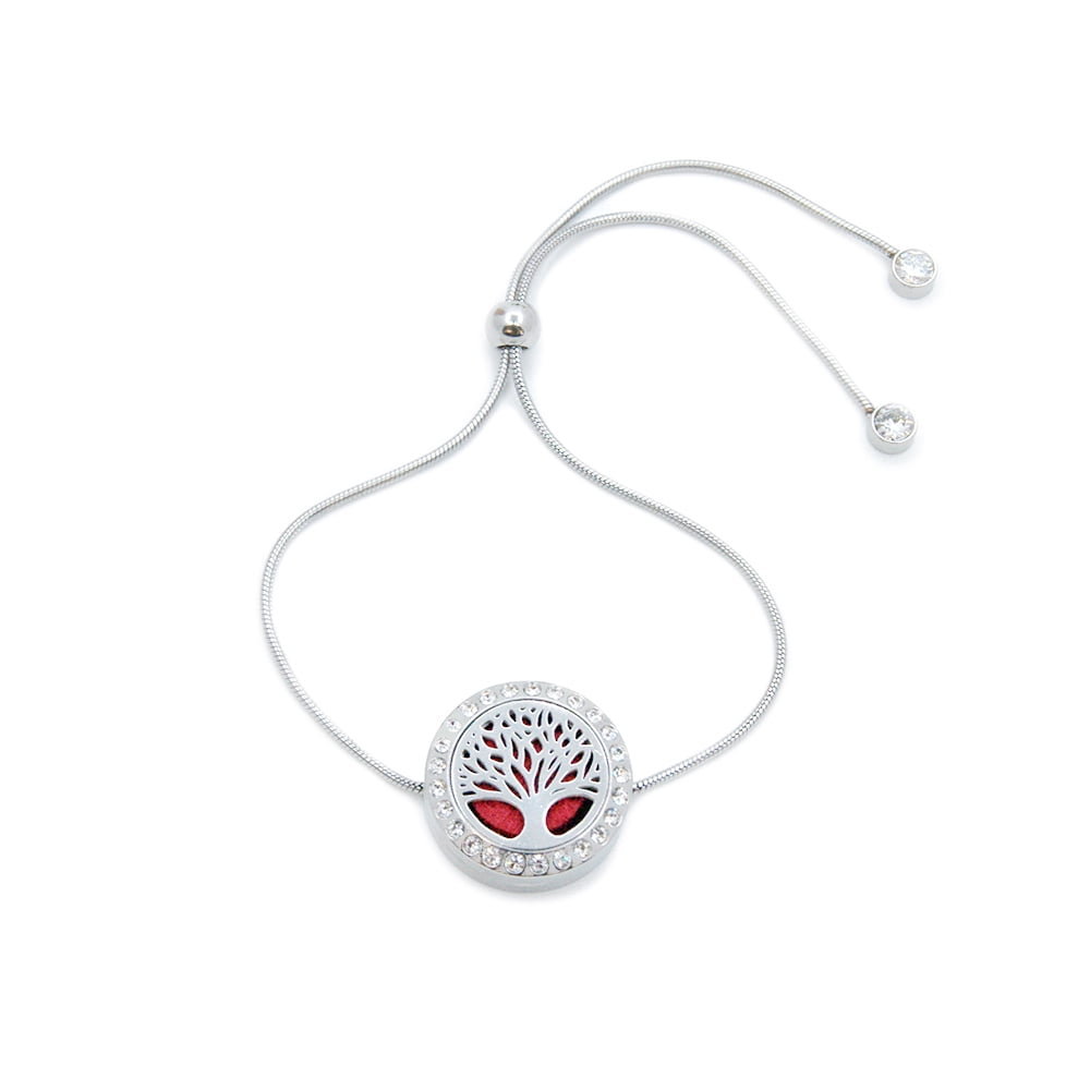 Anavia Tree of Life Slider Aromatherapy Jewelry Essential Oil Bracelet with Gift Box