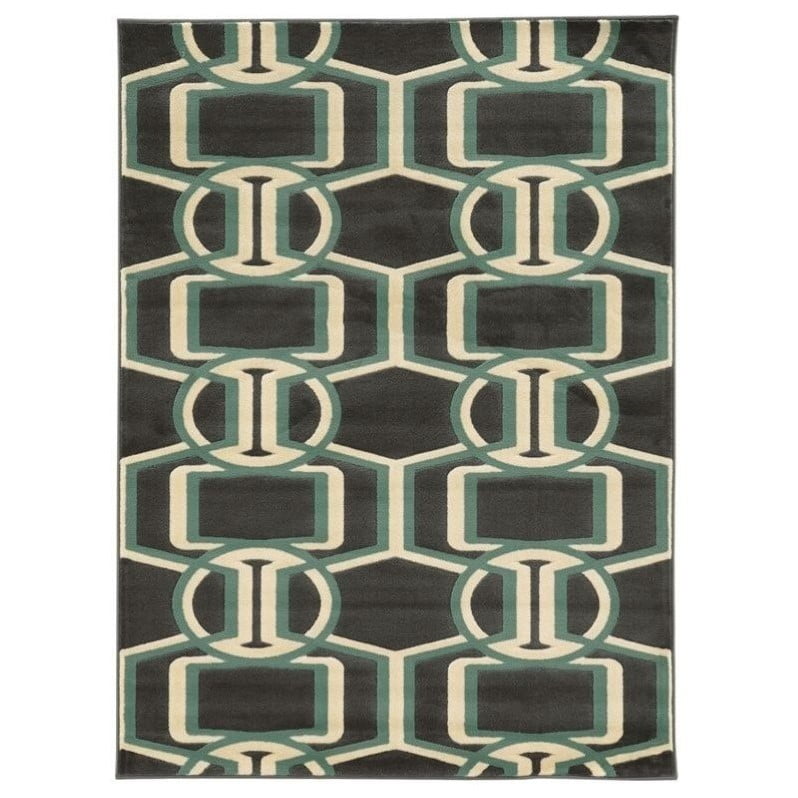 Riverbay Furniture 2' x 3' Rug in Gray and Beige Riverbay Furniture 2' x 3' Rug in Gray and Beige