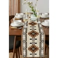 thumbnail image 4 of Table Runner Dresser Scarves 70 Inch Long, Aztec Ethnic Abstract on Khaki Linen Dining Table Runners Southwest Indian Tribal Pattern Tabletop Scarf for Wedding Holiday Party Kitchen, 4 of 7
