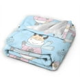 thumbnail image 2 of DouZhe Ultra-Soft Micro Fleece Lightweight Flannel Bed Blanket, Cute Pink Cartoon Cows Print Cozy Warm Throw Blankets, 80"x60", 2 of 7