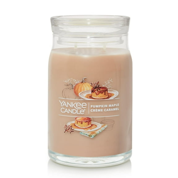 Yankee Candle Signature Large 2-Wick Candle, Pumpkin Maple Crème Caramel, 20 oz