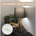 thumbnail image 3 of Kira Home Apollo 19" Bedside Table Lamp + 7W LED Bulb (, 3000K ), Black Fabric Shade, Warm Brass, 3 of 7