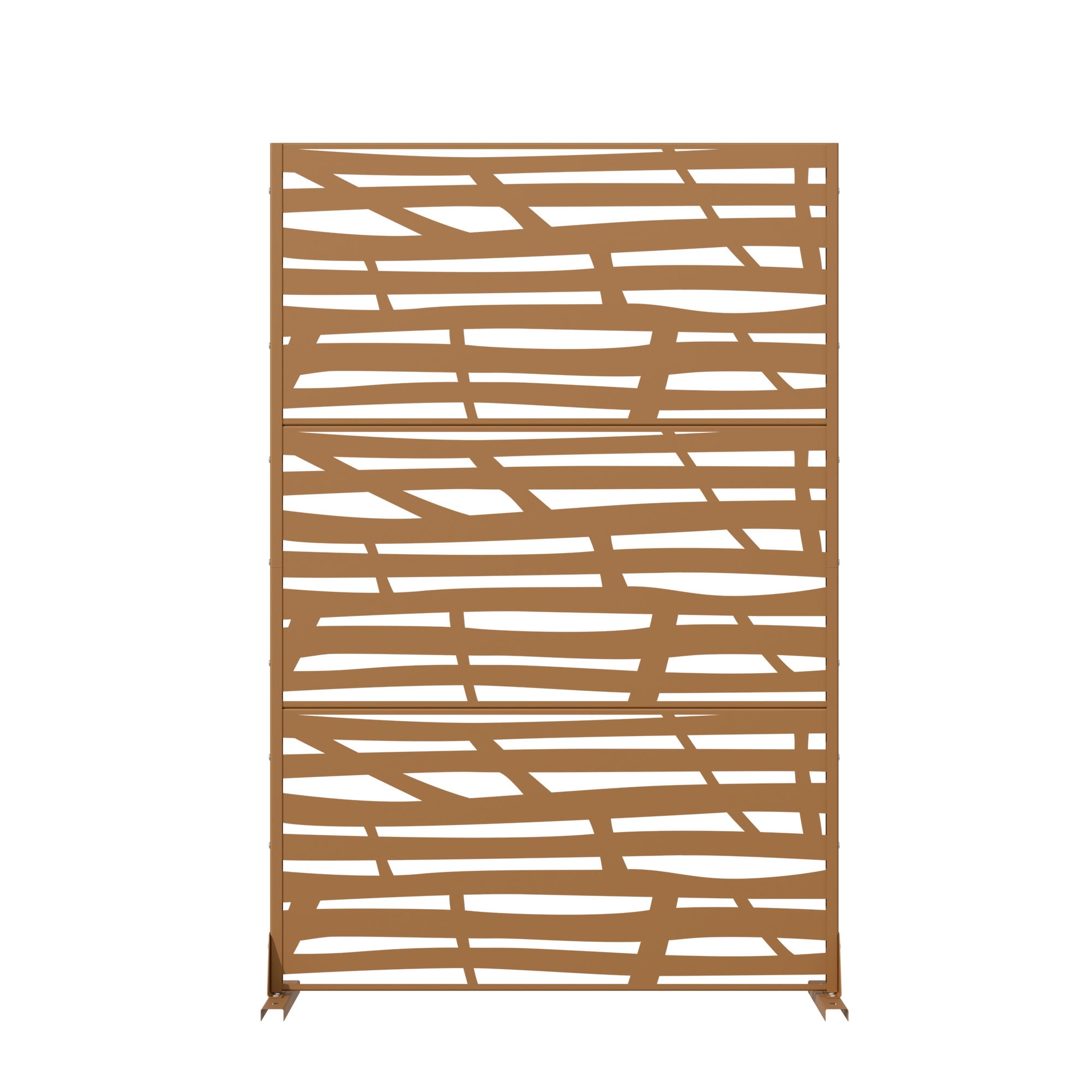 MAYEERTY 72*47in Outdoor Privacy Screen, Horizontal Slat Metal Privacy Fence, Deck Privacy Panel for Patio, Balcony, Garden