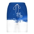 thumbnail image 6 of TKKCS Mens Graphic Swim Trunks With Compression Liner- Elastic Drawstring Waist Vacation Casual Quick Dry Summer Lightweight Beach Board Shorts With Pockets Blue Size 2XL, 6 of 8