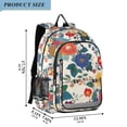 thumbnail image 2 of FORMRS Unisex School Backpack 17" Student Travel Bag with Laptop Compartment, Red Japanese Floral Pattern, 2 of 7