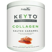Keto Collagen Protein Powder with MCT Oil Powder ? Pure Grass Fed Pasture Raised Hydrolyzed Collagen Peptides  Perfect for Low Carb Diet and with Keto Snacks  KEYTO Salted Caramel Flavor