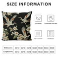 thumbnail image 5 of COMIO Decorative Throw Pillow Covers White Cranes Asian Birds Flowers Black Square Pillow Cases for Couch Sofa Bed, 5 of 5