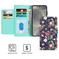 thumbnail image 3 of CoverON For Samsung Galaxy S25 Wallet Case, RFID Blocking Vegan Leather 6x Card Slot Holder Cover Flip Folio Phone Pouch, Navy Flower, 3 of 7