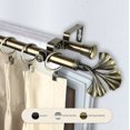 thumbnail image 4 of Ireland 13/16" Double Bay Window curtain rod Adjustable 20"-36", 38"-72" - Antique Brass,(ABay-72-4D), 4 of 4