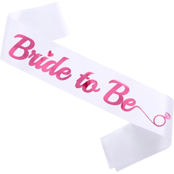 1 pcs Bride to Be Sash, White Sash With Pink Foil,Bachelorette Party Sash Decorations Party Favors Accessories, Bridal Shower Decorations, Engagement Party Decoration