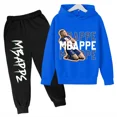 thumbnail image 2 of Conjunto de sudadera y pantalones con estampado de Mbappé para niños, primavera y otoño, ropa deportiva de 2 piezas para niños y niñas, ropa para niños, 2 of 5