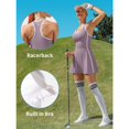 thumbnail image 3 of Attraco Tennis Dresses for Women Contrasting Colors with Shorts and Pockets and Bra V Neck Racerback Golf Activewear, 3 of 8