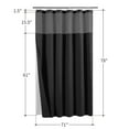 thumbnail image 4 of Barossa Design Cotton Blend Waffle Weave Shower Curtain with Snap-in Fabric Liner, Mesh Window Top, Black, 71"W x 78"H, 4 of 5