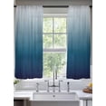 thumbnail image 2 of Navy Blue Ombre Sheer Curtains 2 Panels Set Contemporary Gradient Abstract Sheer Window Curtains Light Filtering Rod Pocket Voile Drapes for Bedroom Living Room 52"x63", 2 of 8