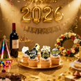 thumbnail image 4 of Foowztao 42 toppers comestibles para cupcakes Año Nuevo 2026, 4 of 6