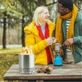 thumbnail image 3 of Wood Burning Firepit, Stand Feet Tabletop Fire Pit Efficient Heating Smokeless Warm  For Camping, 3 of 7