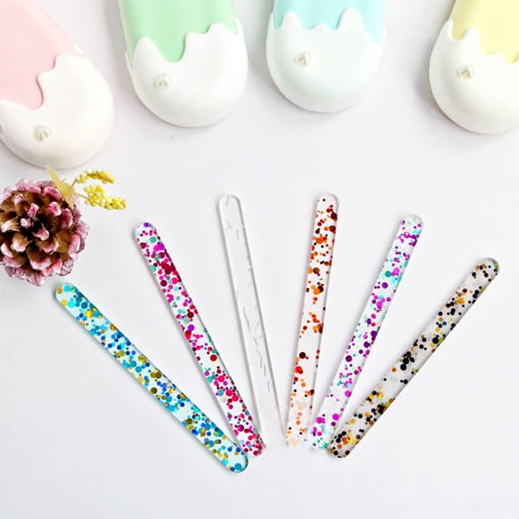Joernso 10Pcs Acrylic Stick Molds Lightweight Healthy Portable DIY Ice Cream Stick Moulds Ice-lolly Molds for Kitchen