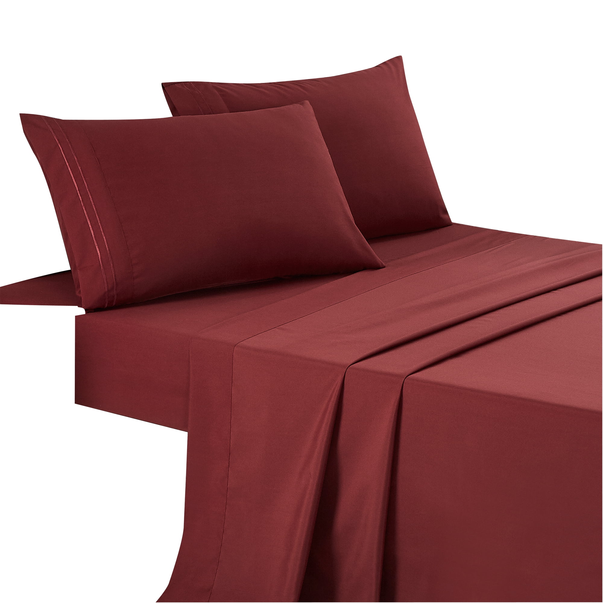 4-Piece Set Bed Sheets, Bedding with Fitted Sheet, Flat Sheet & Pillowcases