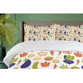 thumbnail image 4 of Ambesonne Garden Duvet Cover Set, Organic Harvest Vegetables, 2-Calking, Orange and Apple Green, 4 of 7