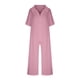 thumbnail image 4 of ICHUANYI Clearance Women Casual Solid Turn-down Collar Cotton Linen Romper Long Playsuit Zipper Jumpsuit(Pink, XL) ICHUANYI WER2023080913848, 4 of 6