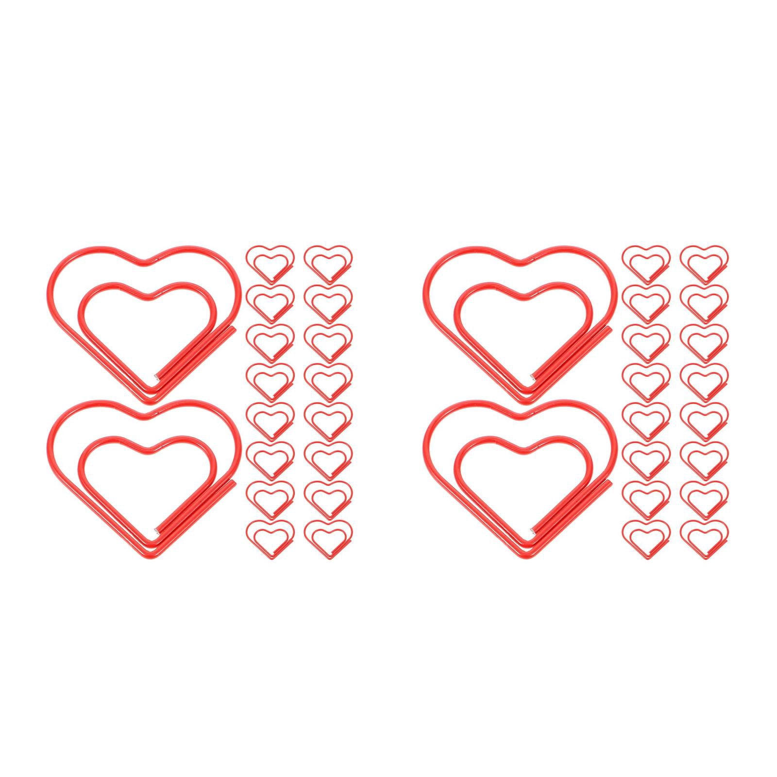 ADDHAT Goohochy Red Heart Design Metal Paper Clips for Secure Document Holding