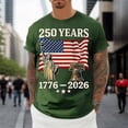 thumbnail image 5 of 250Th Anniversary Short Sleeve T Shirt Comfortable Breathable 250Th Graphic Tees Men Army Green L, 5 of 6