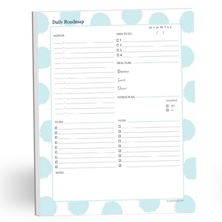 UPC: 0893032002421 | Kahootie Co. Kahootie Co Daily Schedule Notepad 8.5 x 11 50 sheets per pad Teal Polka Dot (DNP04