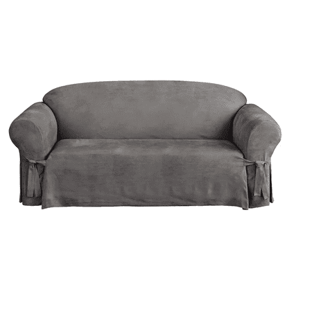 Sure Fit Soft Suede Sofa Slipcover in Gray