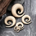 thumbnail image 2 of A Pair of Crocodile Wood Spiral Hanger Plug, 2 of 5