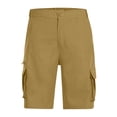 thumbnail image 5 of HKYNLAG Cargo Shorts for Men Summer Elastic Waist Knee Length Bermuda Shorts Lightweight Work Long Shorts Big and Tall Cargo Shorts with Pockets Light Brown M, 5 of 6