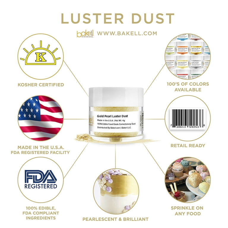 Super Gold Edible Luster Dust and Cake Paint Edible Powder KOSHER Certified  Paint, Powder, Dust Cakes, Cupcakes, Vegan Paint & Dust -  Hong Kong