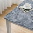 thumbnail image 4 of HAOXIT Square Fitted Vinyl Tablecloth with Elastic Edged &amp; Flannel Backing, Wipeable Square Table Cover - Fits Square Tables white, 4 of 7