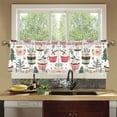 thumbnail image 4 of Yayeee Kitchen Curtains Tier Set of 2 Light Filtering 57"x24" Over Sink Window Panels, White Christmas Cups, 4 of 7
