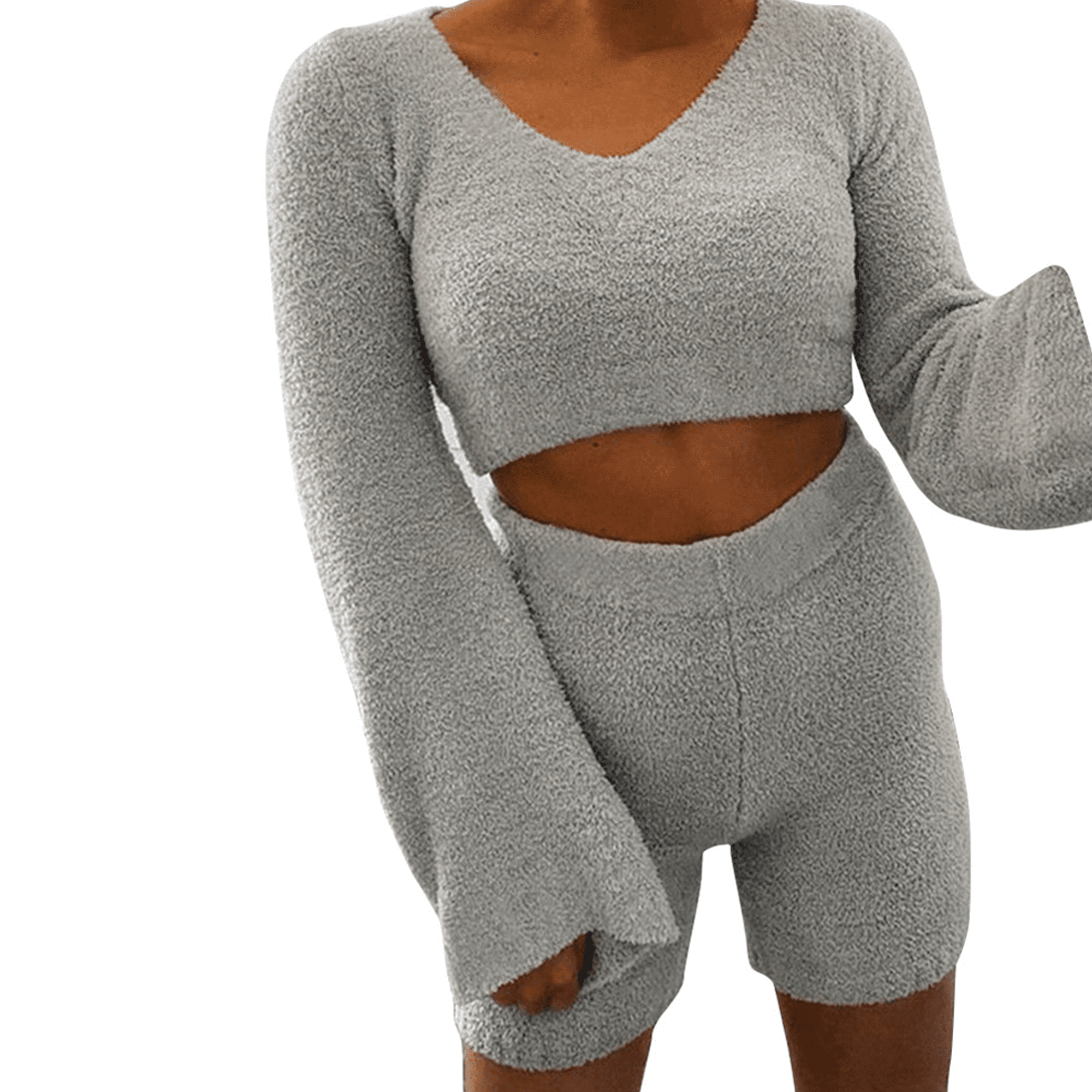 luethbiezx Womens Ruffle Short Sherpa 