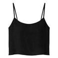 thumbnail image 6 of CUZIBR Women Cami Solid Color Spaghetti Strap Scoop Neck Loose Fit Crop Top Camisole Summer Sleeveless Tank Top Casual Blouse Lightweight Basic Beach Vacation Shirt,Black,XXL, 6 of 6