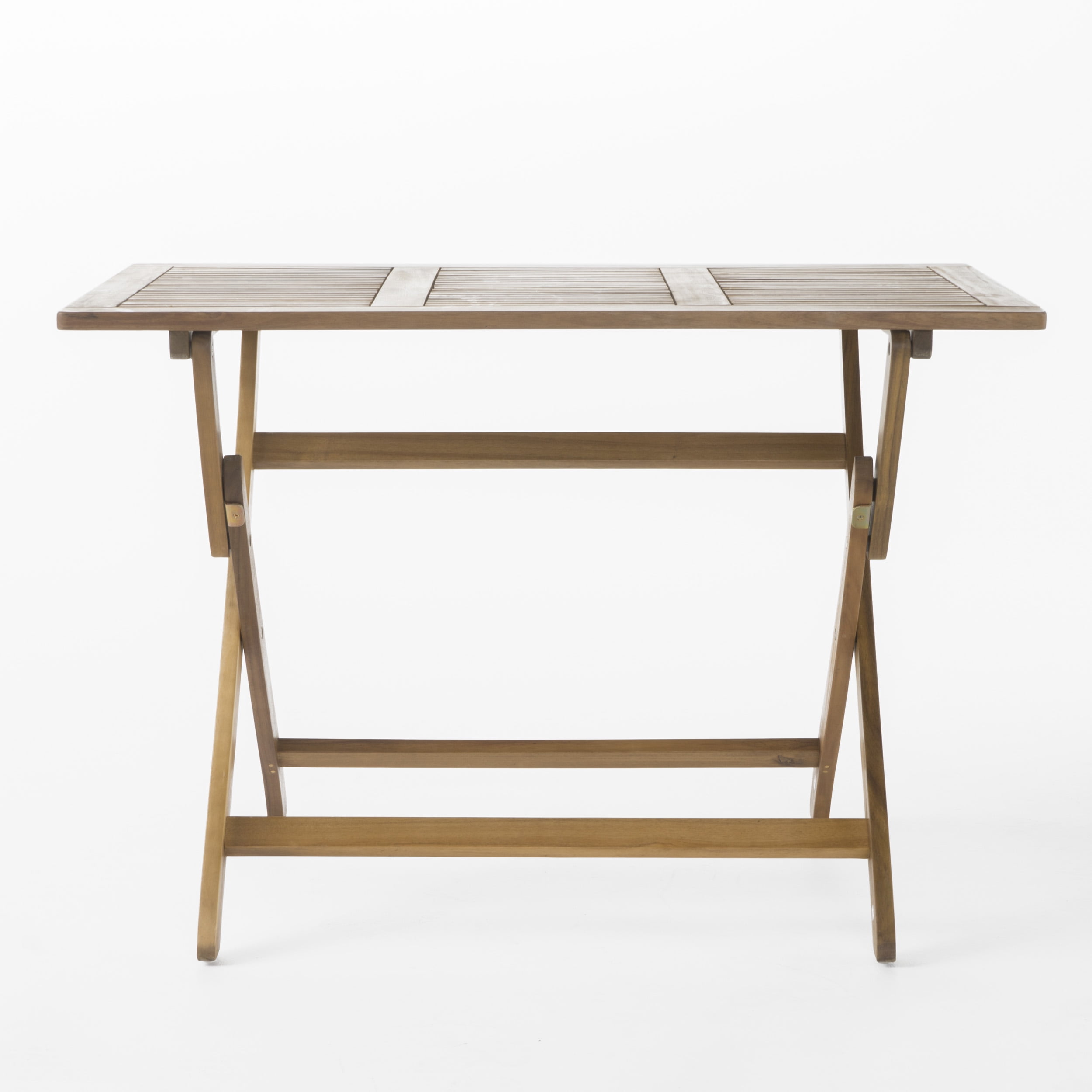 Outdoor Foldable Dining Table 43.5 Inch, Portable Acacia Wood Leisure Table for Patio Garden, Natural