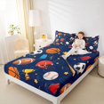 thumbnail image 5 of Feelyou Cartoon Soccer Rugby Twin Sheet Sets, Football Athlete Helmet Twin Fitted Sheet, Basketball Sports Flat Sheet, Luxury Bedroom Decor, 3 Pieces, 5 of 8